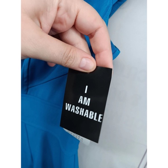 NWT Sandra Darren Dress Women's Size 10 Sheath Stretch Ruffle Neckline Blueberry - Picture 6 of 16